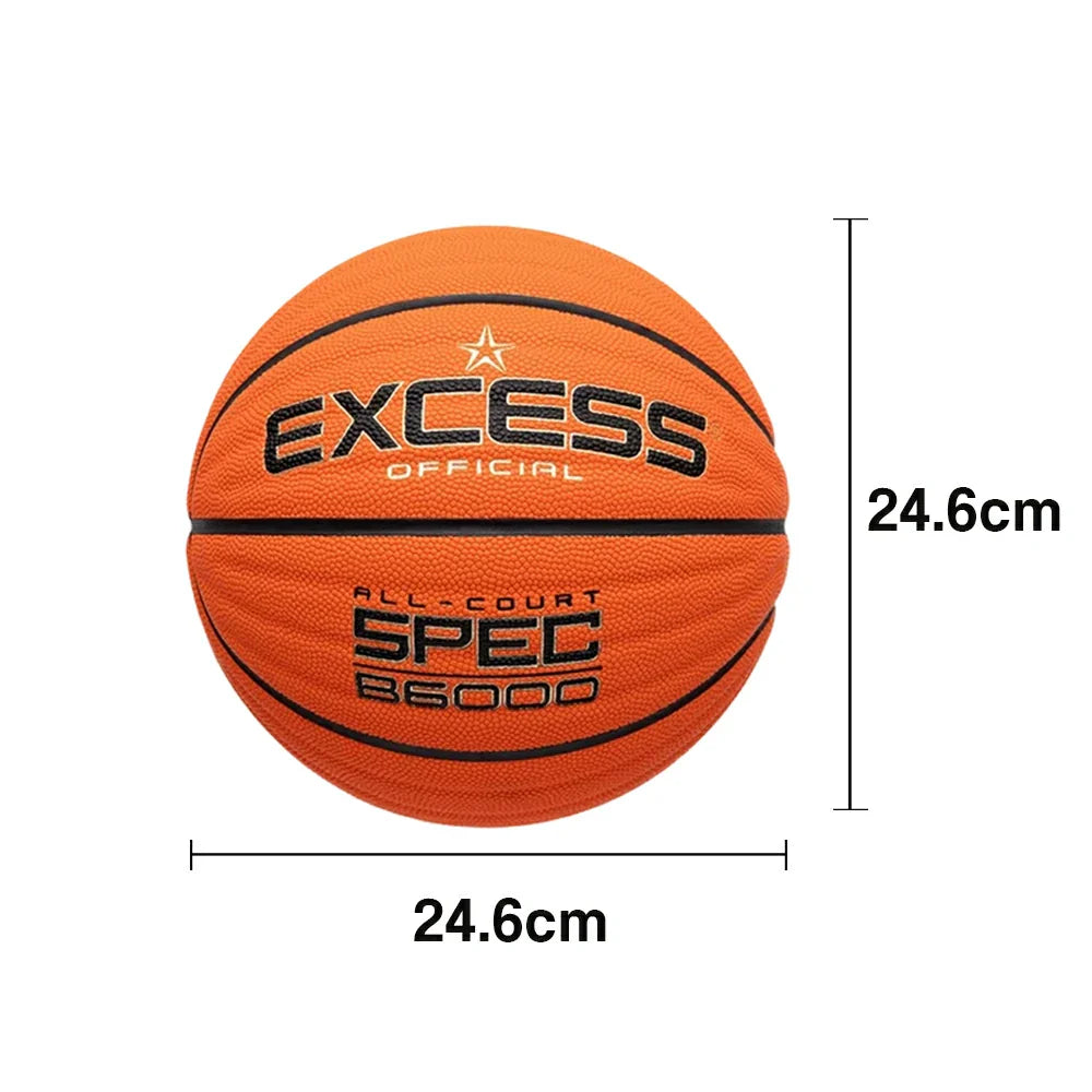 DUNK MASTER - Soft Balanced - Texture, Winding Wave 7# Basketball - Rebound, Foam Bladder, Sweat-Absorbent Leather PU Tire-Grade Anti-Slip Butyl Nylon Orange