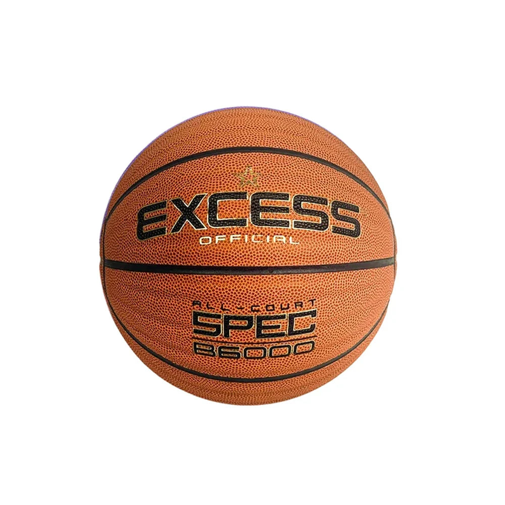 DUNK MASTER Anti-Slip Tire-Grade Soft Foam 7# - PU Texture, - Nylon Sweat-Absorbent Butyl Basketball Winding Wave Bladder, Balanced Rebound, - Leather Brown
