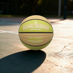 DUNK MASTER Foam Anti-Slip Sweat-Absorbent 7# PU Butyl Texture, Winding Rebound, Balanced - Basketball Tire-Grade Bladder, Nylon - Wave Soft - Leather Green