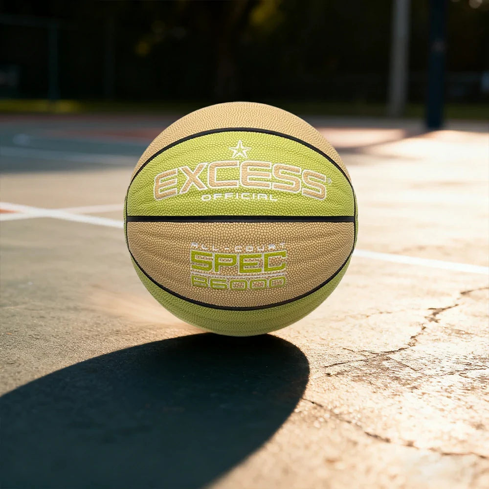 DUNK MASTER Foam Anti-Slip Sweat-Absorbent 7# PU Butyl Texture, Winding Rebound, Balanced - Basketball Tire-Grade Bladder, Nylon - Wave Soft - Leather Green