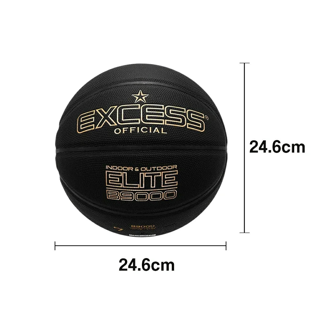 DUNK MASTER Channel Leather Nylon Butyl Ultra-Fiber Tire-Grade Balanced - Winding, Strong Dust-Free Bladder, Texture, - 7# Basketball Design Grip Honeycomb Black