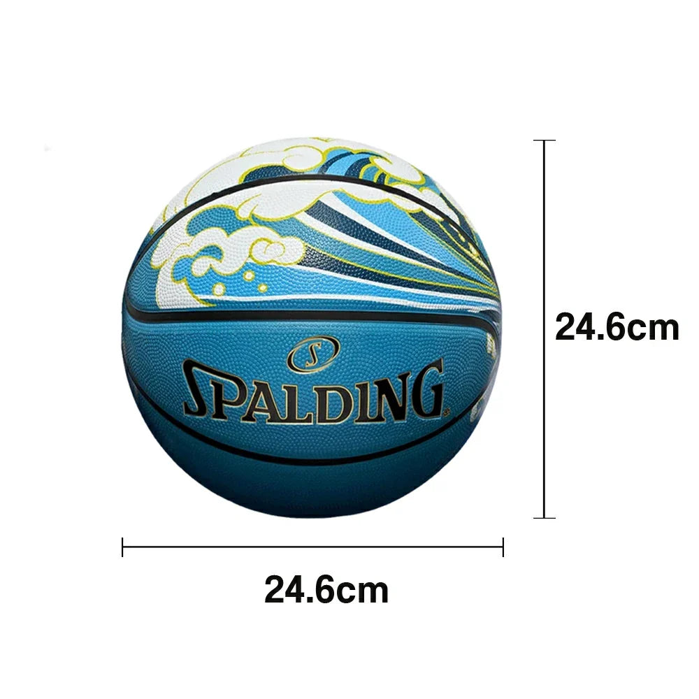 DUNK MASTER Authentic 7# PU Bladder Grip, Durable Nylon 84-759Y Basketball SPALDING High-Performance Superior Rubber Winding, Design