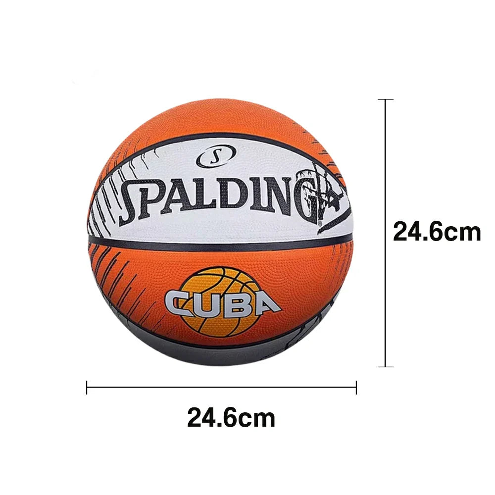 DUNK MASTER 84-379Y Basketball Winding, High-Performance Bladder Rubber Authentic Nylon PU 7# Superior SPALDING Durable Grip, Design