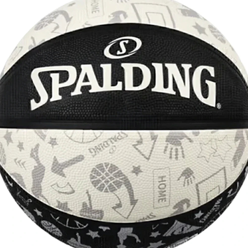 DUNK MASTER 84-611Y5 Rubber Enhanced Foam-Grain Bladder, 5#, SPALDING Basketball Texture, Authentic Grip