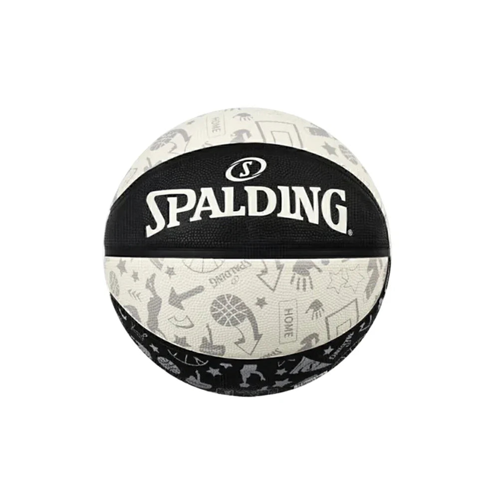 DUNK MASTER 84-611Y5 Rubber Enhanced Foam-Grain Bladder, 5#, SPALDING Basketball Texture, Authentic Grip