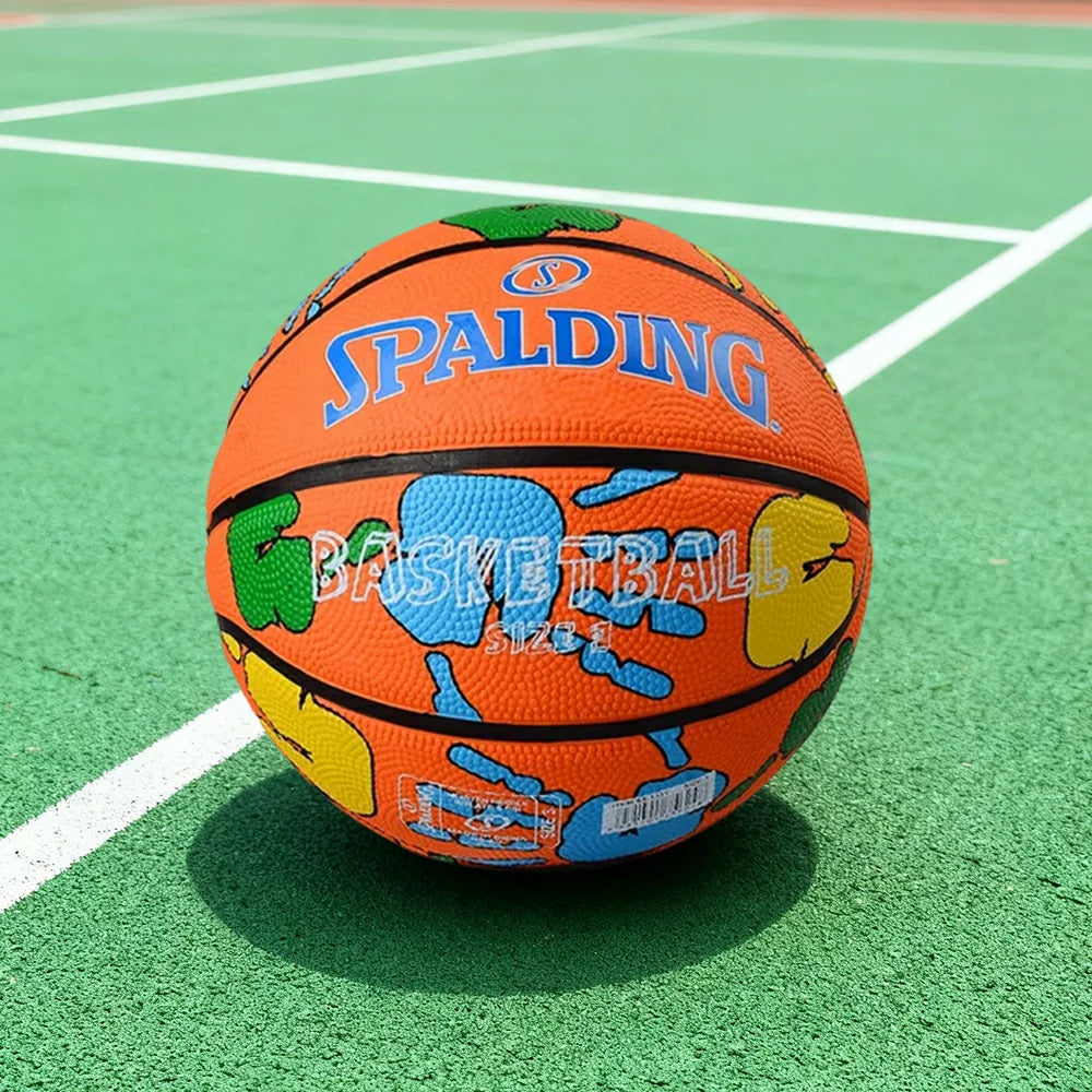 DUNK MASTER PU High-Performance Superior 65-133Y 7# SPALDING Bladder Rubber Grip, Winding, Nylon Durable Authentic Basketball Design