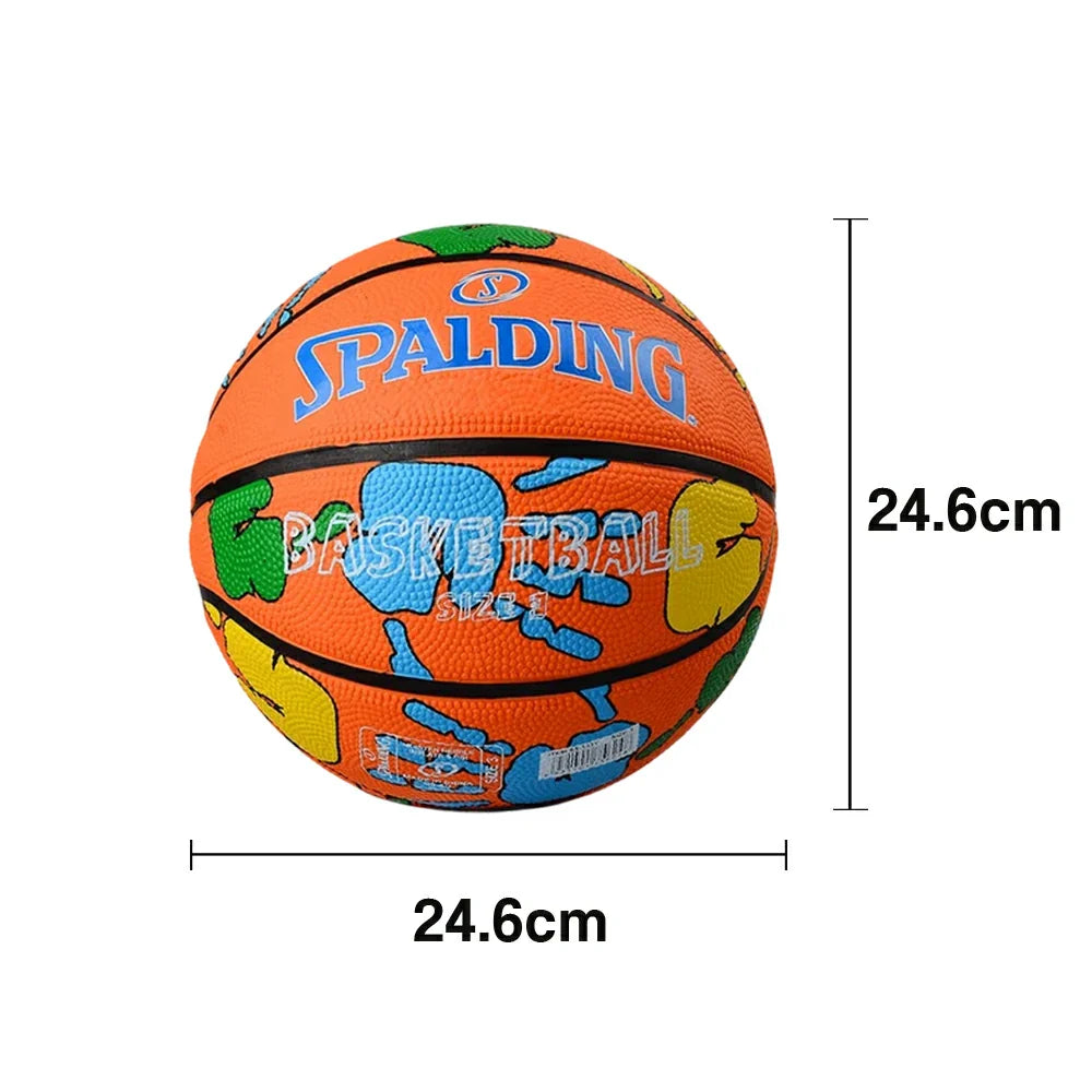 DUNK MASTER PU High-Performance Superior 65-133Y 7# SPALDING Bladder Rubber Grip, Winding, Nylon Durable Authentic Basketball Design