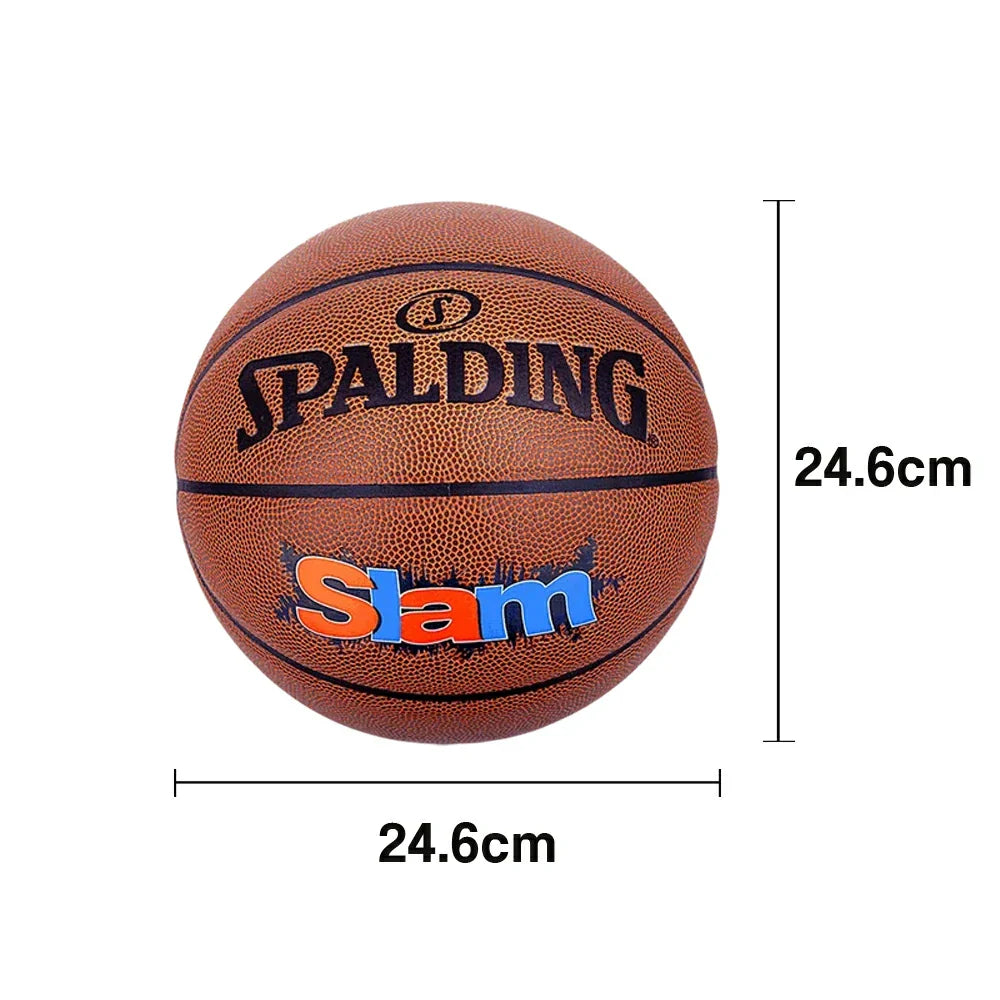 DUNK MASTER 76-886Y 7# Foam Basketball Nylon SPALDING Rubber Winding, Quick Dust-Resistant Core Grip, Authentic Superior Bounce