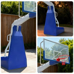 DUNK MASTER Hydraulic Rim Safety 10mm Height, Basketball Tempered Rim Triple-Spring - Electric Hoops 3.05m Lift, Backboard, Glass Padding