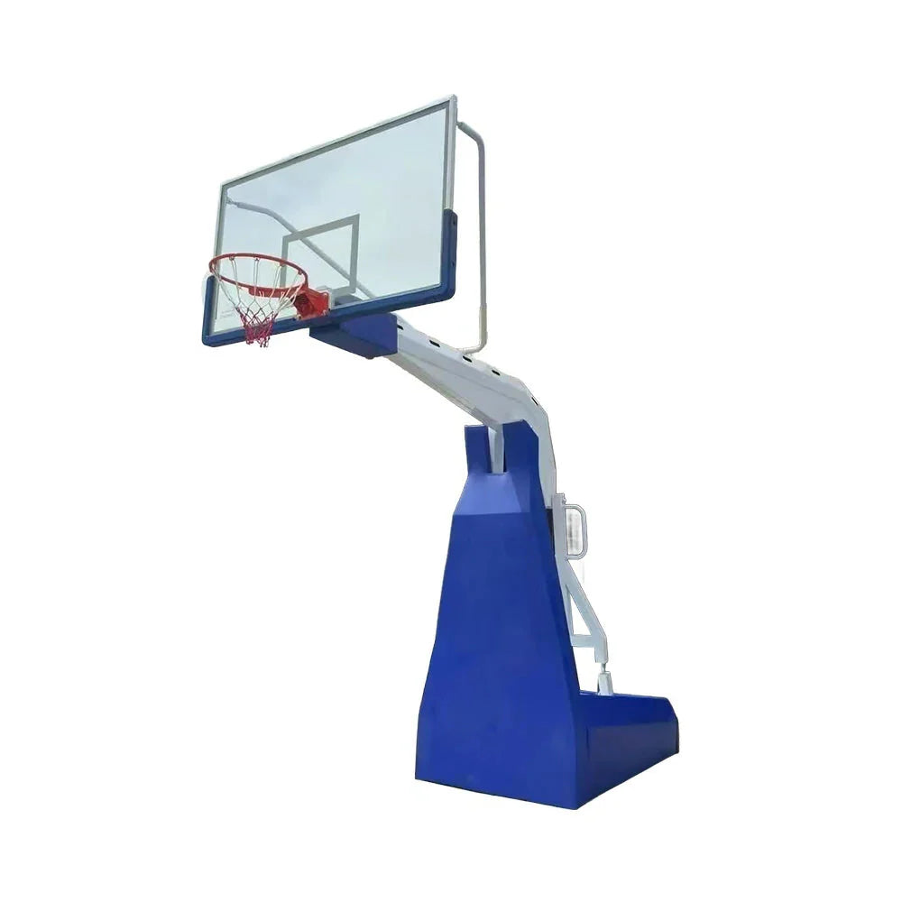 DUNK MASTER Hydraulic Rim Safety 10mm Height, Basketball Tempered Rim Triple-Spring - Electric Hoops 3.05m Lift, Backboard, Glass Padding