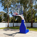 DUNK MASTER 10mm - Tempered for Height, Lift, Rim Base Backboard, Hydraulic Basketball Hoops Heavy-Duty Electric Durable Glass 3.05m Stability