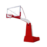 DUNK MASTER Manual - Backboard, Basketball Base - Tempered 3.05m Heavy-Duty Hydraulic Rim Glass Lift, 10mm Height, Stability Durable for Hoops Red