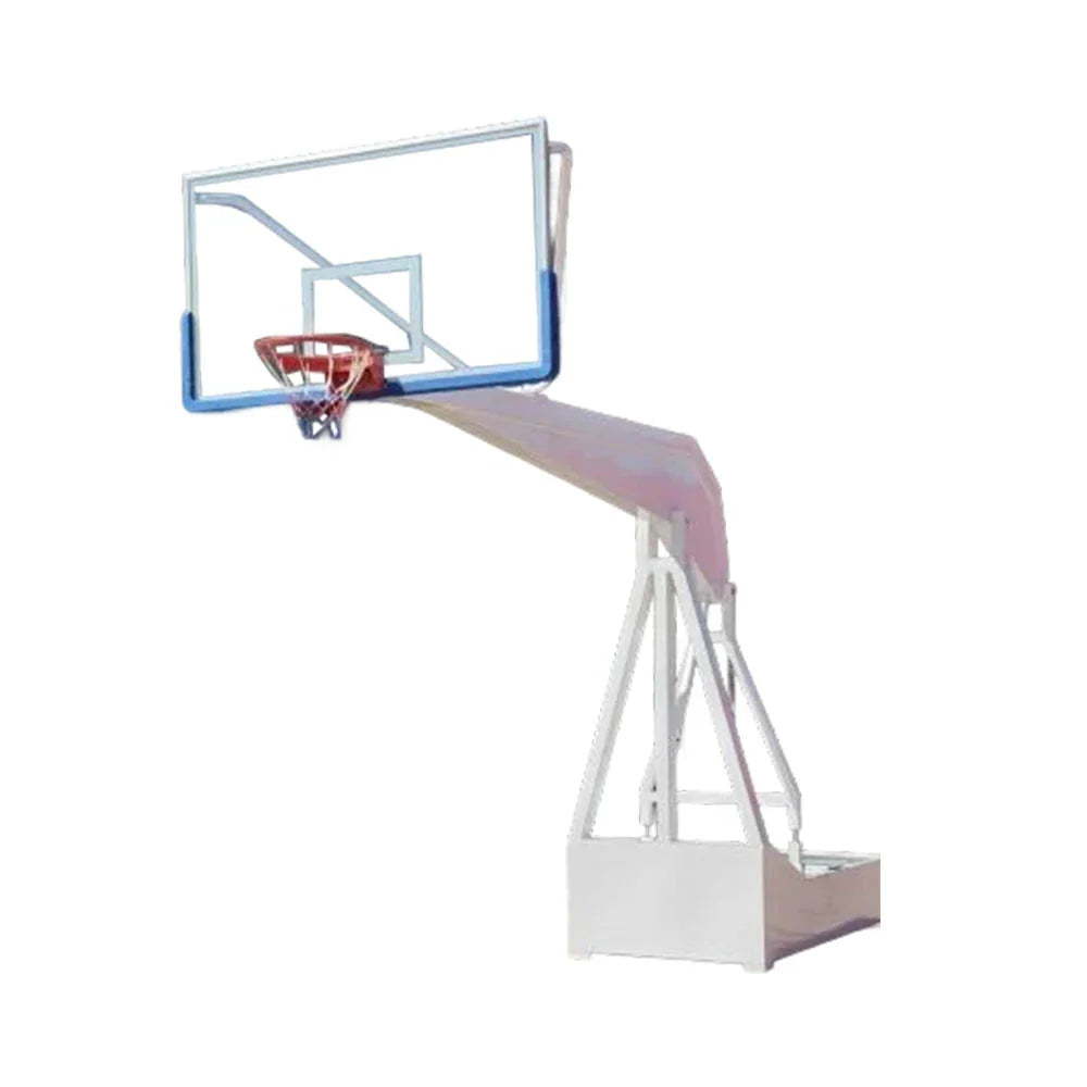 DUNK MASTER Padding - Basketball American-Style - Height, Hoops Design, Safety 10mm Triple-Spring Rim Hydraulic 3.05m Glass Backboard, Rim Tempered White