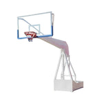 DUNK MASTER Padding - Basketball American-Style - Height, Hoops Design, Safety 10mm Triple-Spring Rim Hydraulic 3.05m Glass Backboard, Rim Tempered White