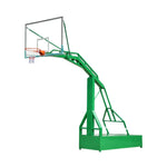 DUNK MASTER Backboard Alloy Frame, Hoop - Outdoor Height Aluminium Rim Glass with Dunk-Support Tempered Dual-Spring Rim, Basketball 3.05m Green