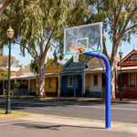 DUNK MASTER Basketball In-Ground Design, Aluminium Rim Frame, Height, Post Heavy-Duty Backboard 3.05m Single Pole - Tempered Hoop Glass Alloy Steel with Blue