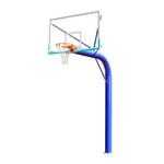 DUNK MASTER Basketball In-Ground Design, Aluminium Rim Frame, Height, Post Heavy-Duty Backboard 3.05m Single Pole - Tempered Hoop Glass Alloy Steel with Blue