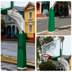 DUNK MASTER Backboard, Arm 1.85m Glass In-Ground - Extension, Tempered Basketball Rim American Hoop Double-Spring Green