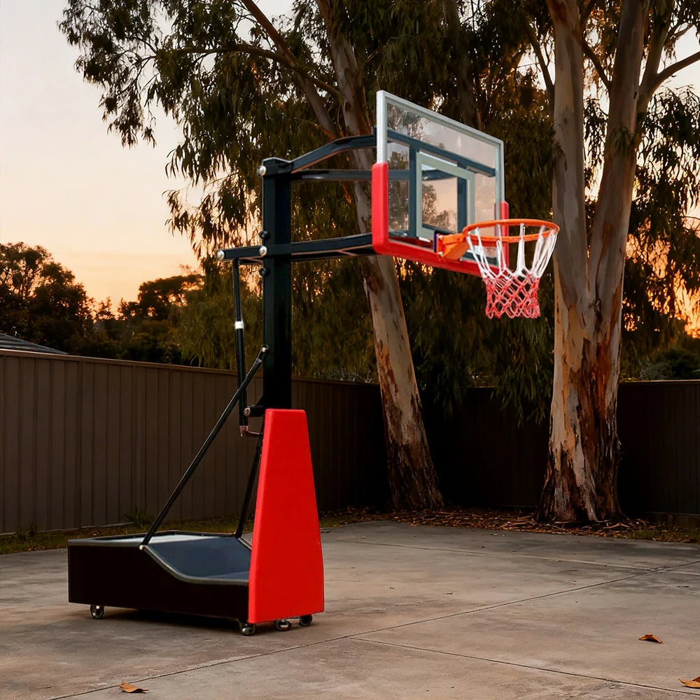 DUNK MASTER Rim, Backboard, In-Ground Tempered 1.5-3.05m Hoop Glass Basketball to Adjustable Kids Adults