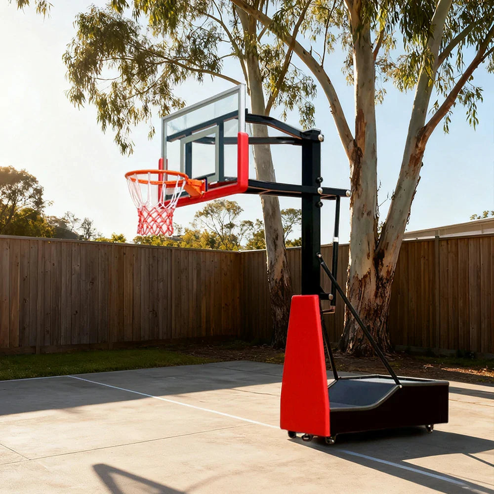 DUNK MASTER Rim, Backboard, In-Ground Tempered 1.5-3.05m Hoop Glass Basketball to Adjustable Kids Adults