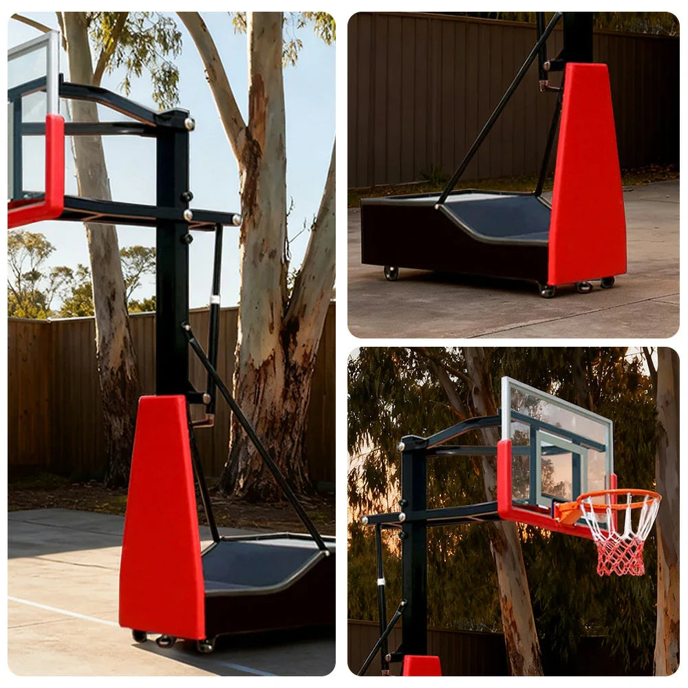 DUNK MASTER Rim, Backboard, In-Ground Tempered 1.5-3.05m Hoop Glass Basketball to Adjustable Kids Adults