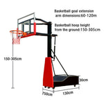 DUNK MASTER Rim, Backboard, In-Ground Tempered 1.5-3.05m Hoop Glass Basketball to Adjustable Kids Adults