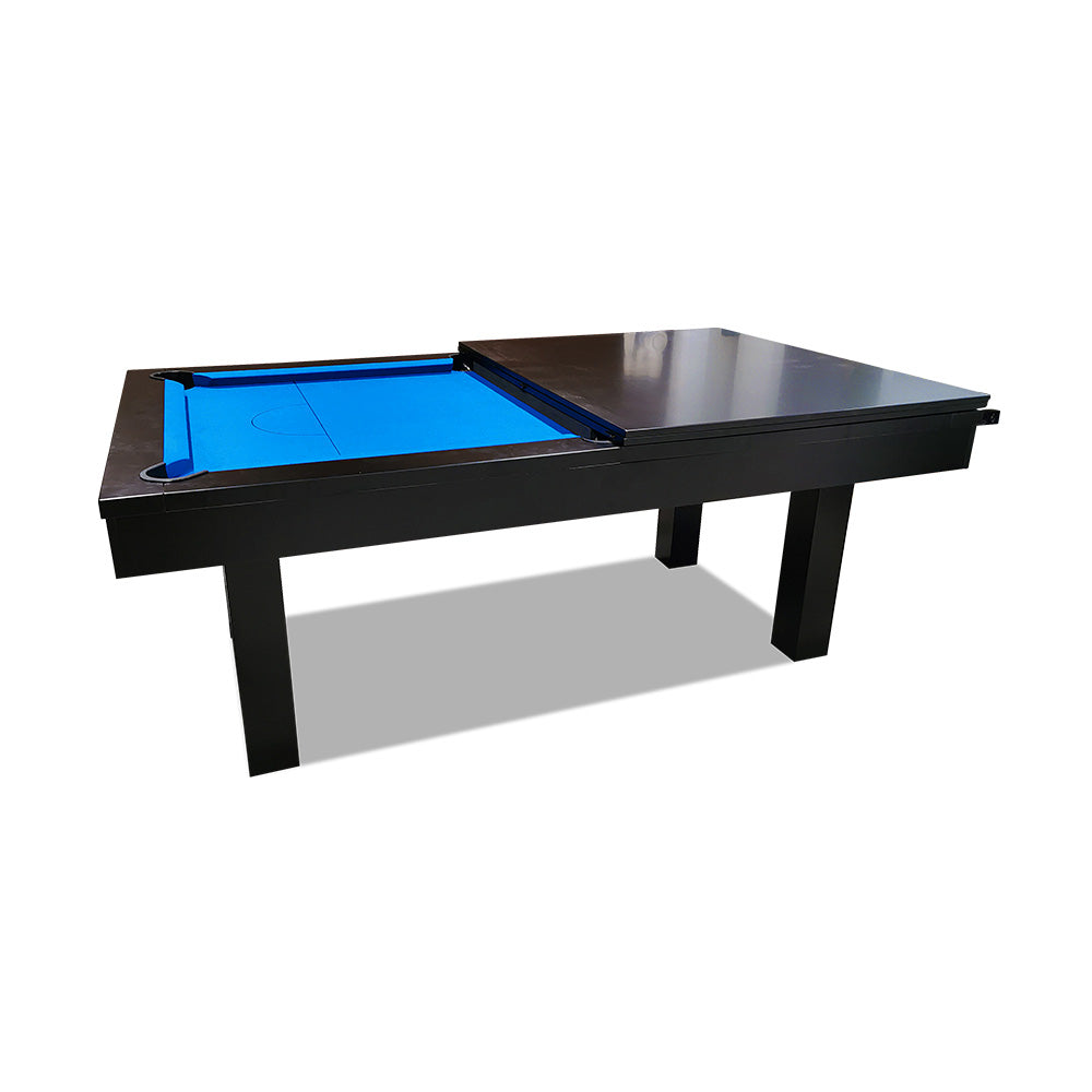 QUESLA 7FT - Billiard /Dining Pool Luxurious Slate Table / Accessories Black Free Frame