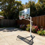 DUNK MASTER M023 Basketball System In Ground Basketball Stand Duty Professional Ring Hoop Ironman Heavy - White