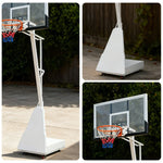 DUNK MASTER M024S Basketball System Ring Hoop Ironman Portable Basketball Stand - White