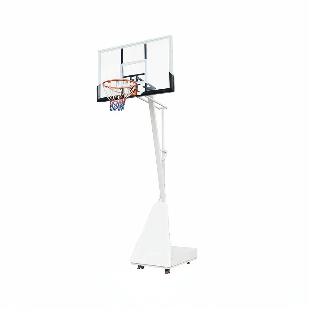 DUNK MASTER M024S Basketball System Ring Hoop Ironman Portable Basketball Stand - White