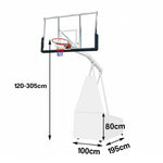 DUNK MASTER SG-2 Basketball System Portable Basketball Stand Ring Hoop Ironman Heavy Duty Professional - White