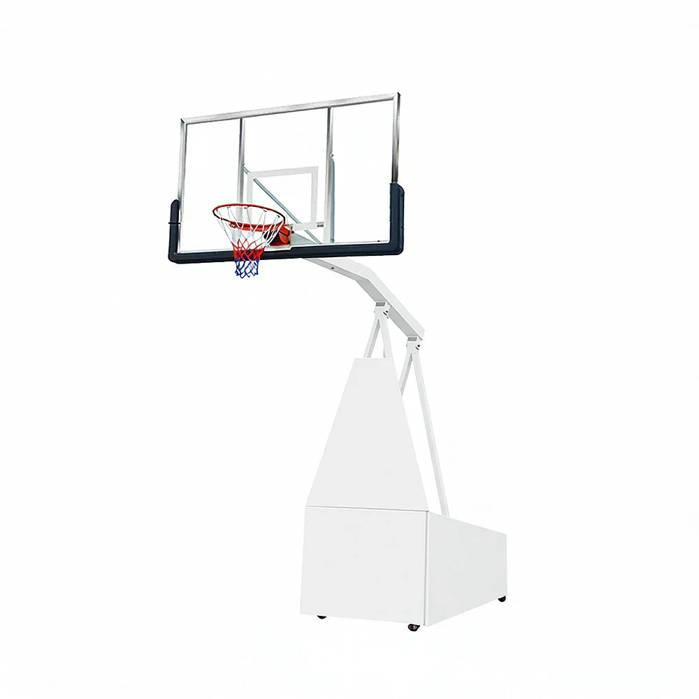 DUNK MASTER SG-2 Basketball System Portable Basketball Stand Ring Hoop Ironman Heavy Duty Professional - White