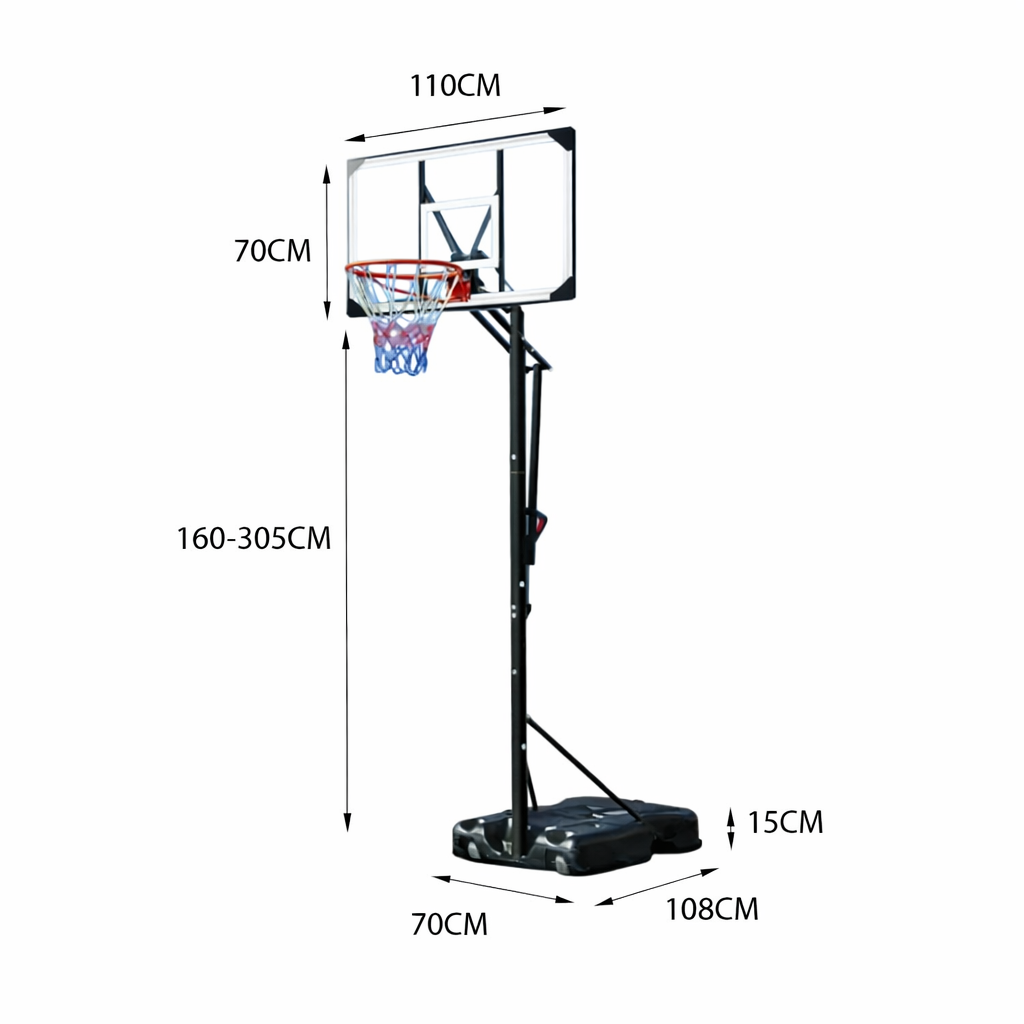 DUNK MASTER Basketball System Portable Ring Stand ACE1401 Basketball Hoop Ironman