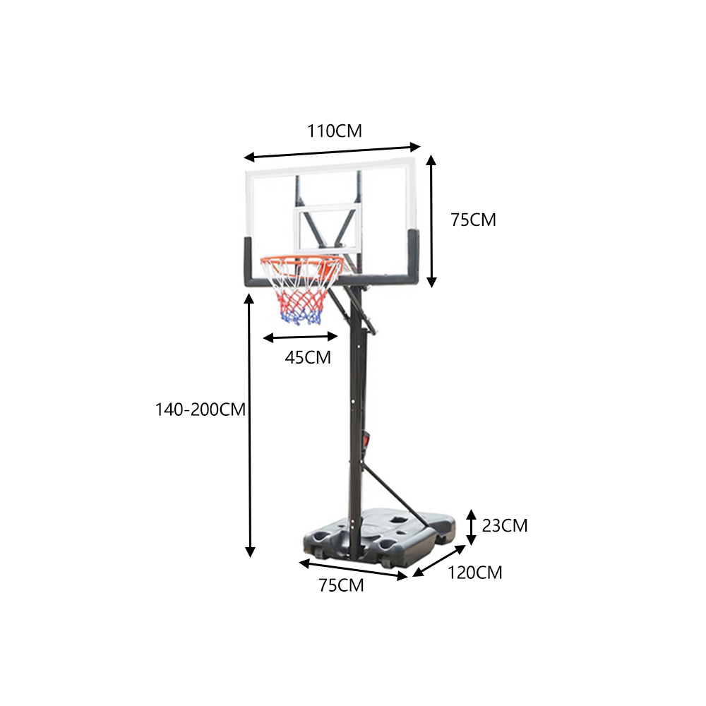 DUNK MASTER Basketball Stand M021PL Hoop Ring Basketball System Portable Ironman