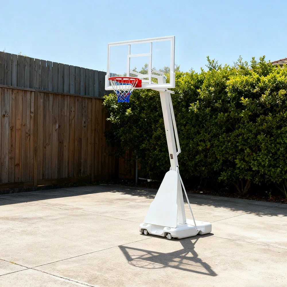 DUNK MASTER M027 Basketball System Portable Basketball Stand Ring Hoop Ironman - White