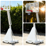 DUNK MASTER M027 Basketball System Portable Basketball Stand Ring Hoop Ironman - White