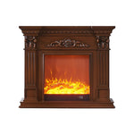 LIVARA 1.2m - Artificial Flames With European-style Decorative Fireplace Brown