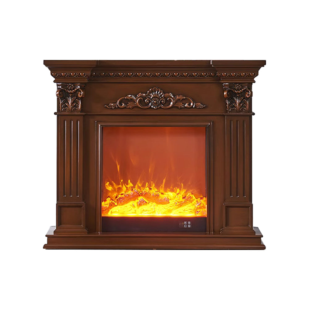 LIVARA 1.2m - Artificial Flames With European-style Decorative Fireplace Brown