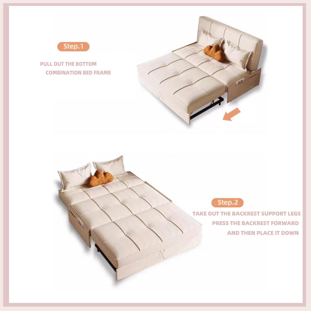 LUXORA FC1040 Solid Frame 100/120/135/150cm Sofa Wood Sofa Steel Bed