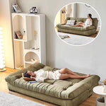 LUXORA FC1043 195/240cm Sofa Cotton Down Plush Solid Feathers Filling Sofa Wood and Bed