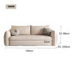 LUXORA FC1046 136/156/186/216cm Corduroy Sofa Wood Fabric Solid Sofa Length Frame Bed