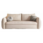 LUXORA FC1046 136/156/186/216cm Corduroy Sofa Wood Fabric Solid Sofa Length Frame Bed