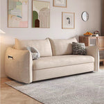 LUXORA FC1046 136/156/186/216cm Corduroy Sofa Wood Fabric Solid Sofa Length Frame Bed