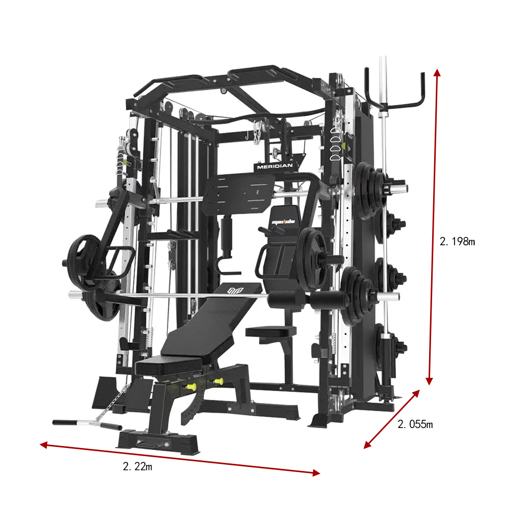 MERIDIAN K12 Equipment Gym Home Fitness Machine 2x90kg Weight Smith Exercise Plates Machine