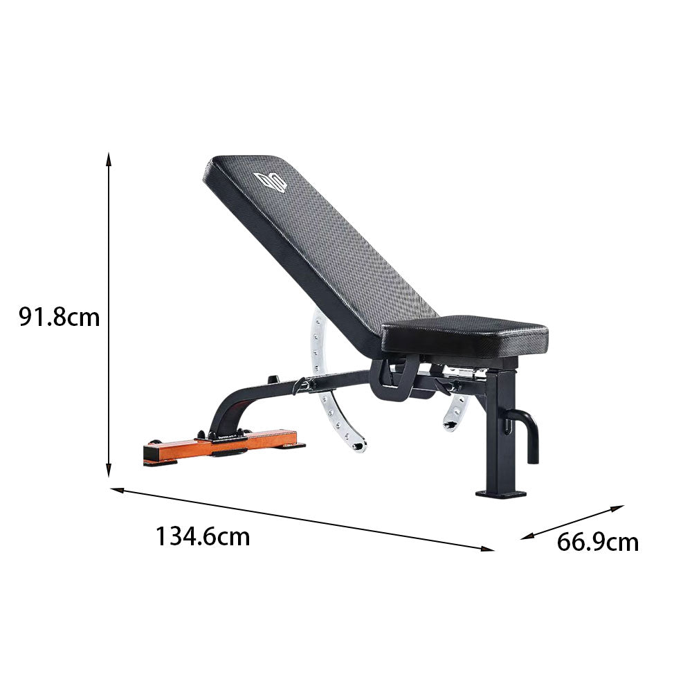 MERIDIAN B5 Home - Thick Dumbbell Bench Rollers Fitness Home Press Pipes Gear 134.6cm Heavy Front Duty Gym