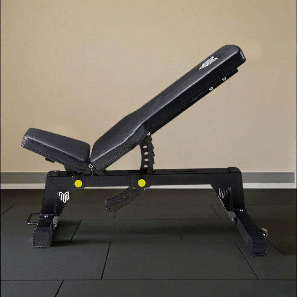 MERIDIAN B7 Design, Front - Adjustable Tank-Level Capacity, Load Commercial-Grade Bench Steel Gym Home 75x75mm Frame, 800kg with Dumbbell Heavy-Duty Rollers