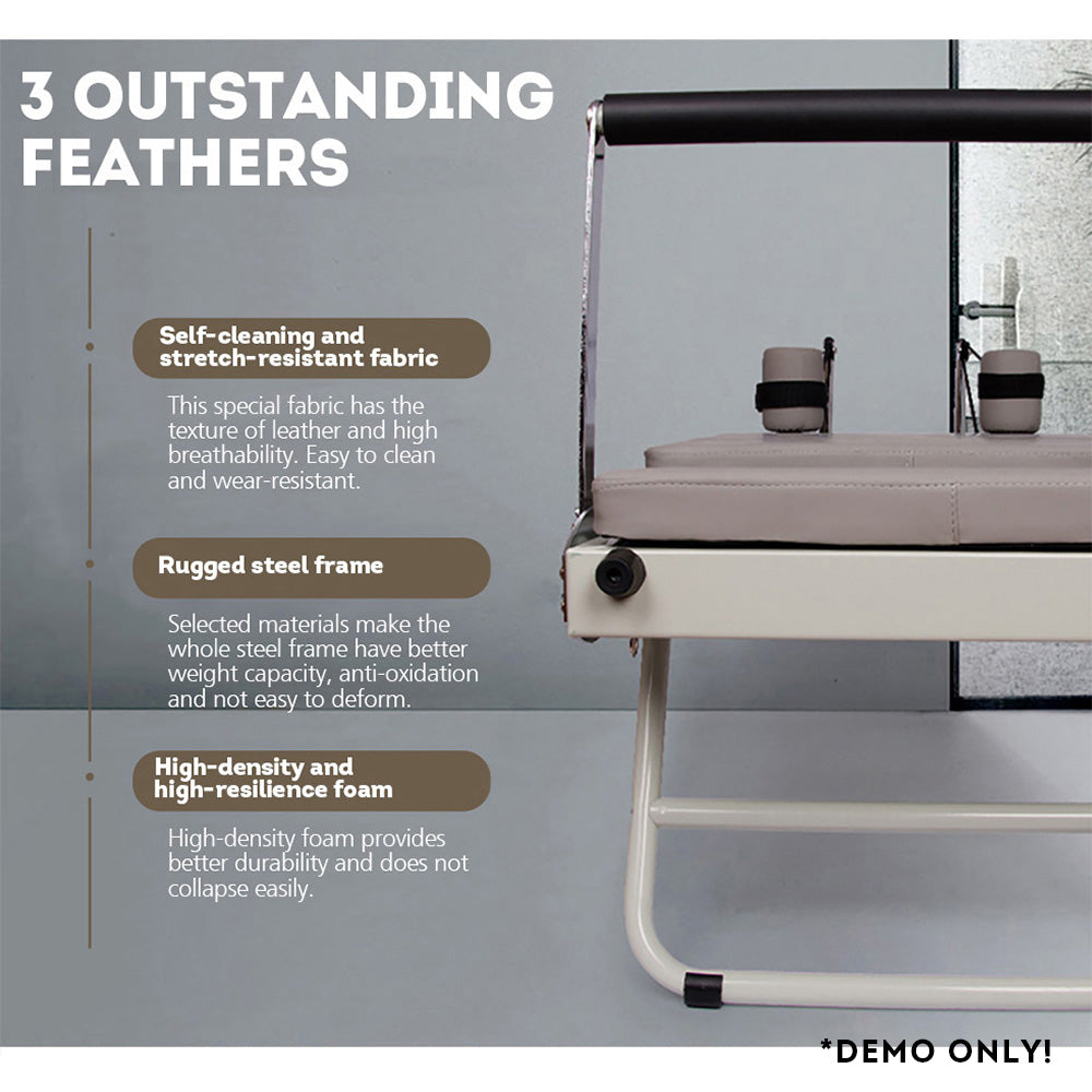 FLEXIO Multi-purpose Pilates Foldable Frame Steel Tables-Pink Home Reformer Pilates Gym