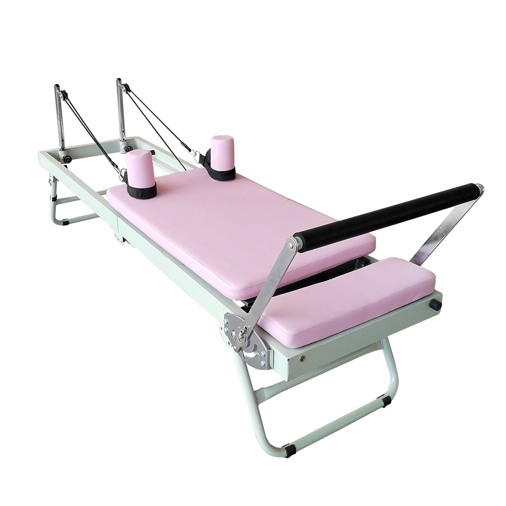 FLEXIO Multi-purpose Pilates Foldable Frame Steel Tables-Pink Home Reformer Pilates Gym