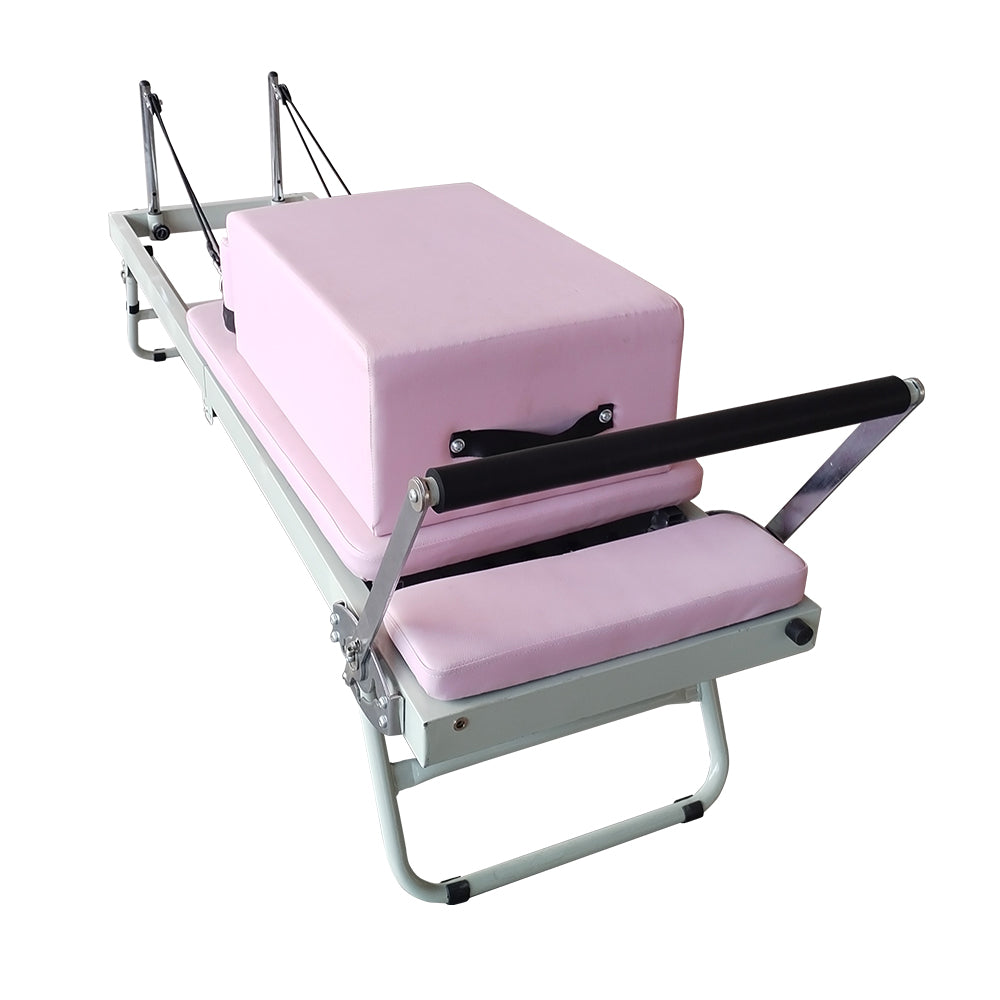 FLEXIO Multi-purpose Tables Frame Pink Pilates Square - Home With Foldable Box Steel Pilates Reformer Gym
