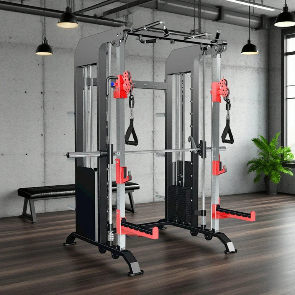 FITPRO Multi-Functional Fly Home System, - Adjustable Handles Machine Gym Loaded Plate 140kg Pin - Black